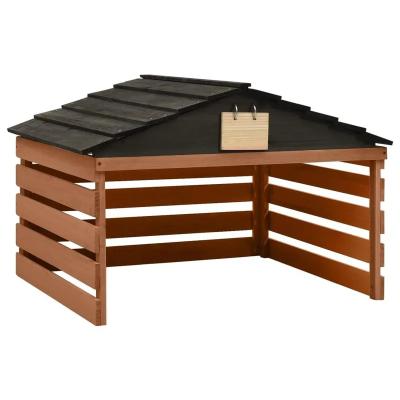 Garage til robotplæneklipper, 78 x 74 x 54 cm, sort og brun