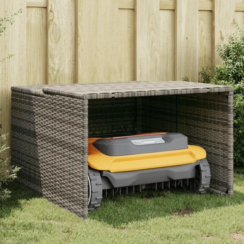 Garage til robotplæneklipper i polyrattan