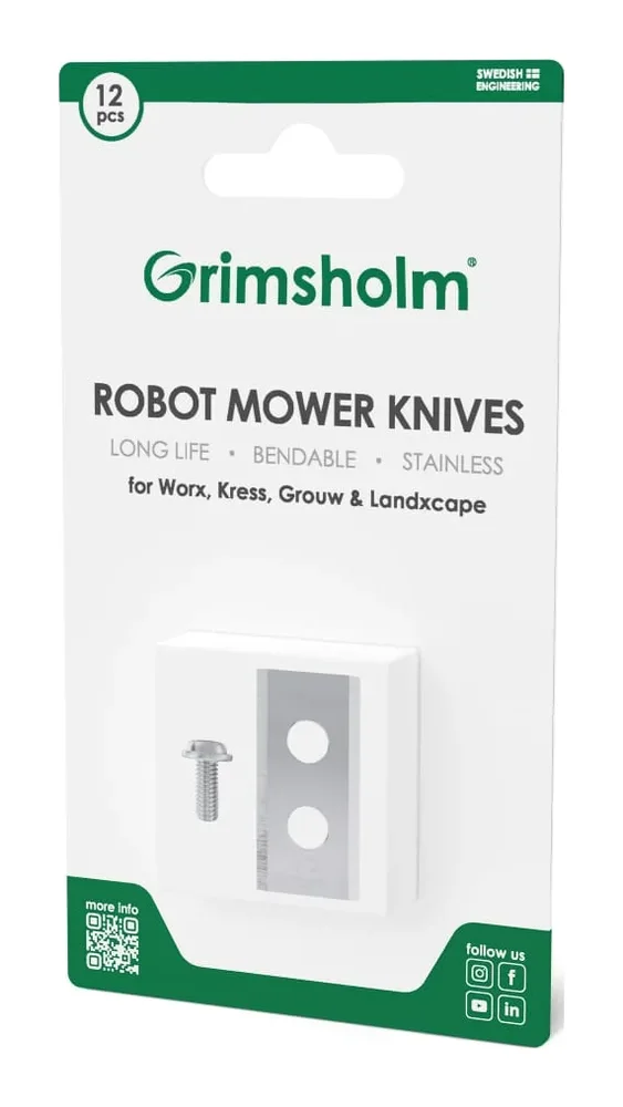 Worx knive til Worx, Kress, Landxcape & Grouw robotplæneklipper, 12 stk.